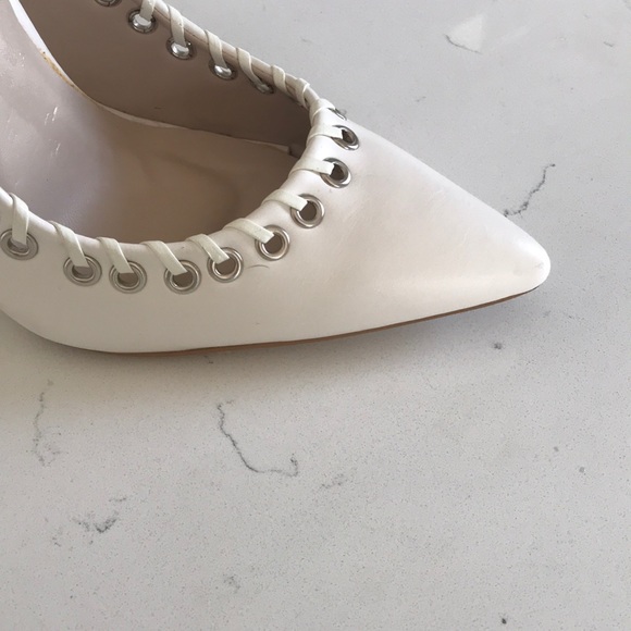 Desire White Pump High-heels Size 5.5 Summer Shoes - Picture 2 of 8